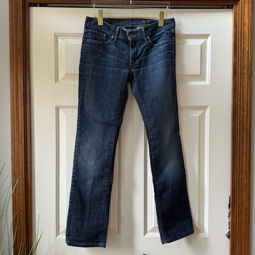 Levi’s Capital E Ruler Low Rise Slim Straight Premium Denim Jeans Women’s sz 28 - Picture 2 of 13